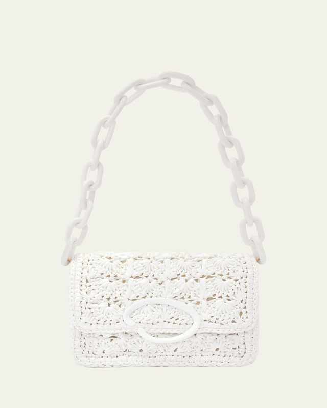 O Pochette Raffia Shoulder Bag